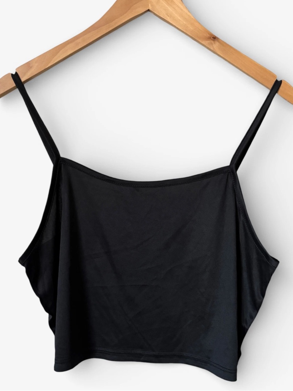Ambiance Black Spaghetti Strap Crop Cami